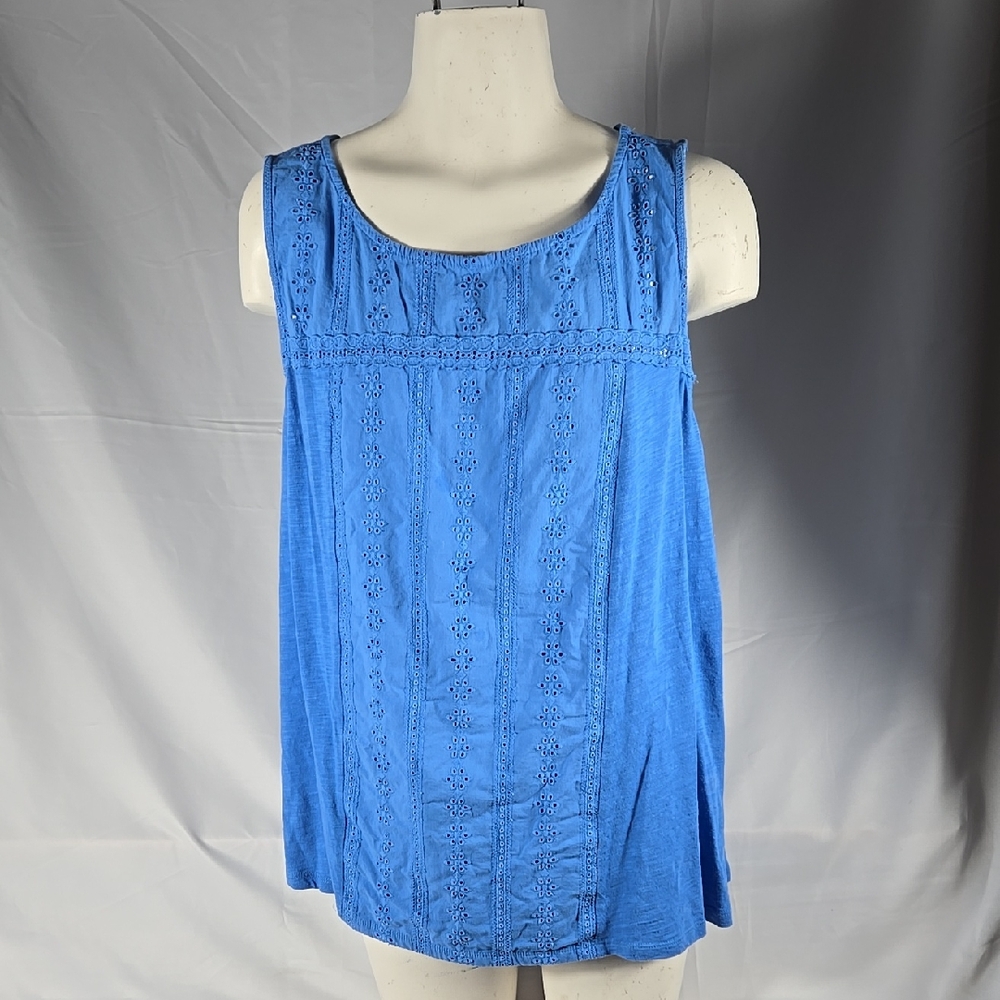 Rafaella Sky Blue Lace Tank Top